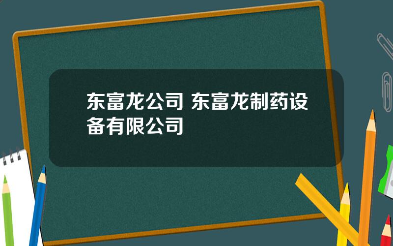 东富龙公司 东富龙制药设备有限公司